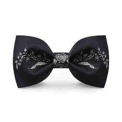 Men's Elegant Floral Plant Pattern Wedding Bow Tie