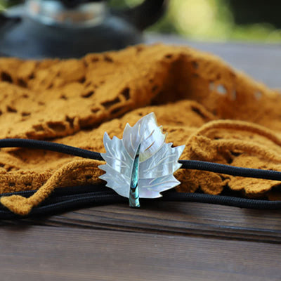 Creative Delicate Maple Leaf Shaped Shell Bolo Tie