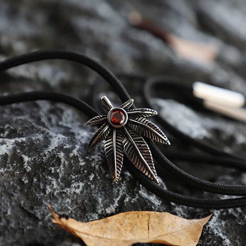 Punk Western Cowboy Maple Leaf Shaped Bolo Tie