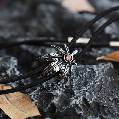 Punk Western Cowboy Maple Leaf Shaped Bolo Tie