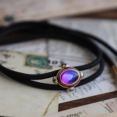 Small Vintage Blue Purple Gemstone Bolo Tie