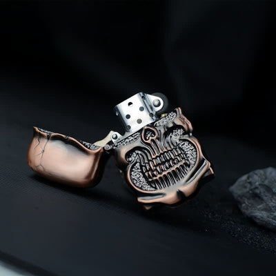 Retro Heavy Duty Armor Skull Refillable Kerosene Lighter