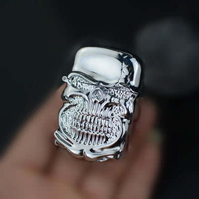 Retro Heavy Duty Armor Skull Refillable Kerosene Lighter