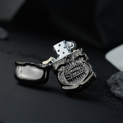 Retro Heavy Duty Armor Skull Refillable Kerosene Lighter