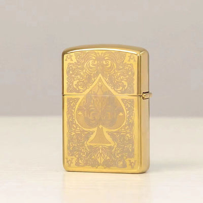 Ace of Spades Laser Pattern Refillable Kerosene Lighter