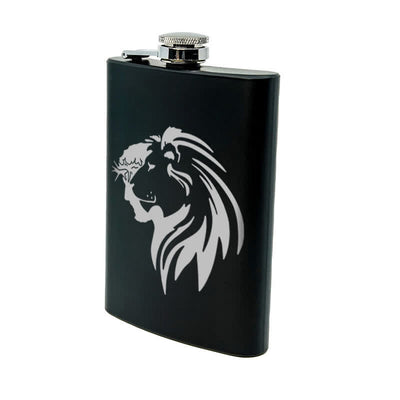 2-10 oz Jesus Christ Lion Head Laser Pattern Stainless Steel Portable Flask