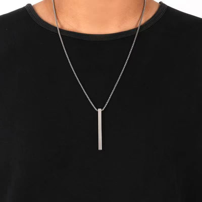 Portable Steel Needle Fashion Rectangle Pendant Necklace