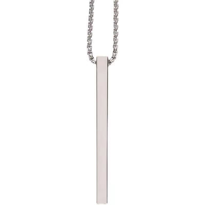 Portable Steel Needle Fashion Rectangle Pendant Necklace