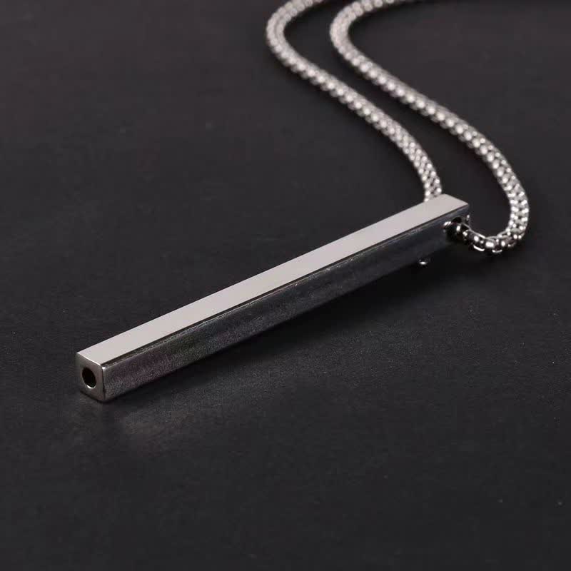 Portable Steel Needle Fashion Rectangle Pendant Necklace