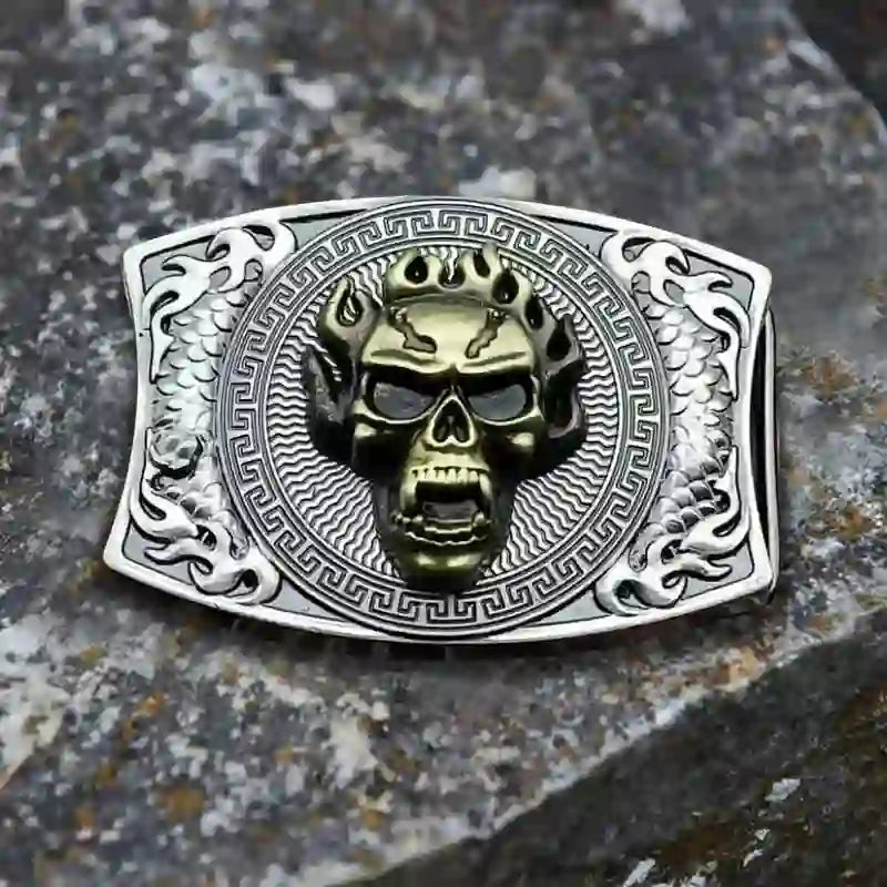 Skull DIY Hidden Knife Belt Buckle Longhorn Pendant Bull Ring Bundle Set