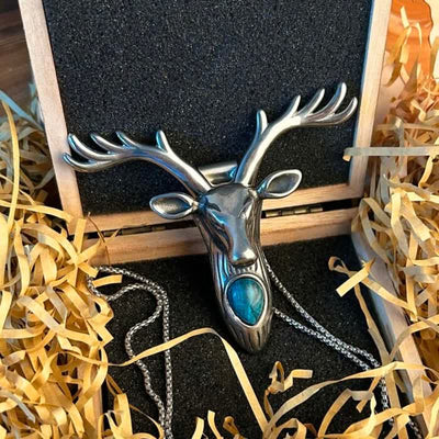 Deer Skull Turquoise Multi-function EDC Tool Pendant Belt Buckle (Pre-Sale)