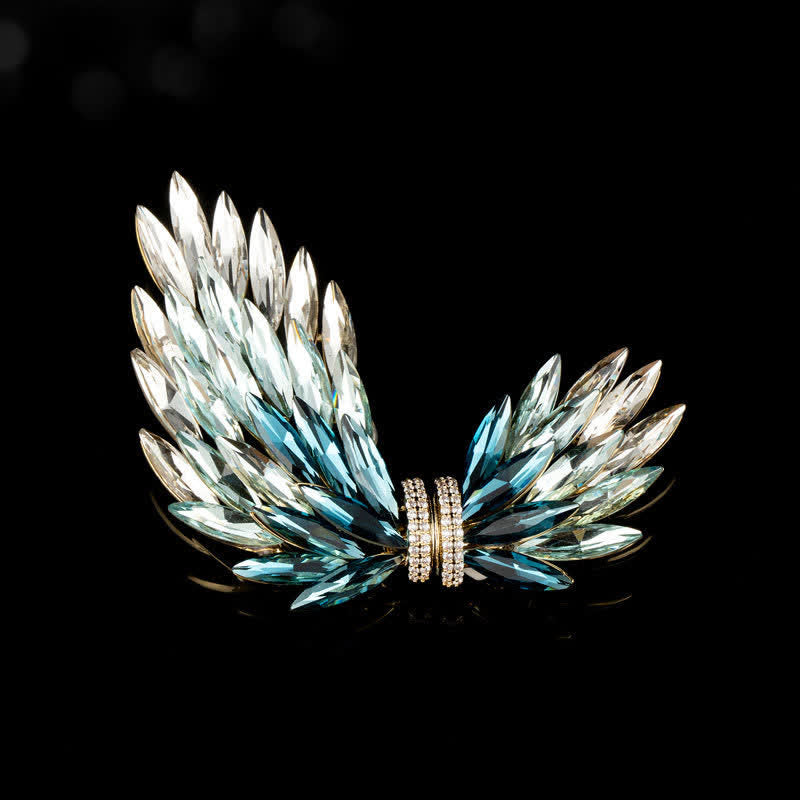 Women's Luxury Elegant Shiny Zircon Wings Brooch