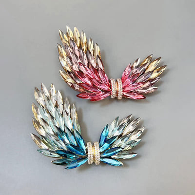 Women's Luxury Elegant Shiny Zircon Wings Brooch