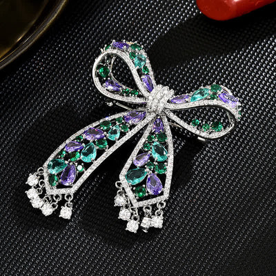 Women's Light Luxury Tassel Bow Knot Brooch