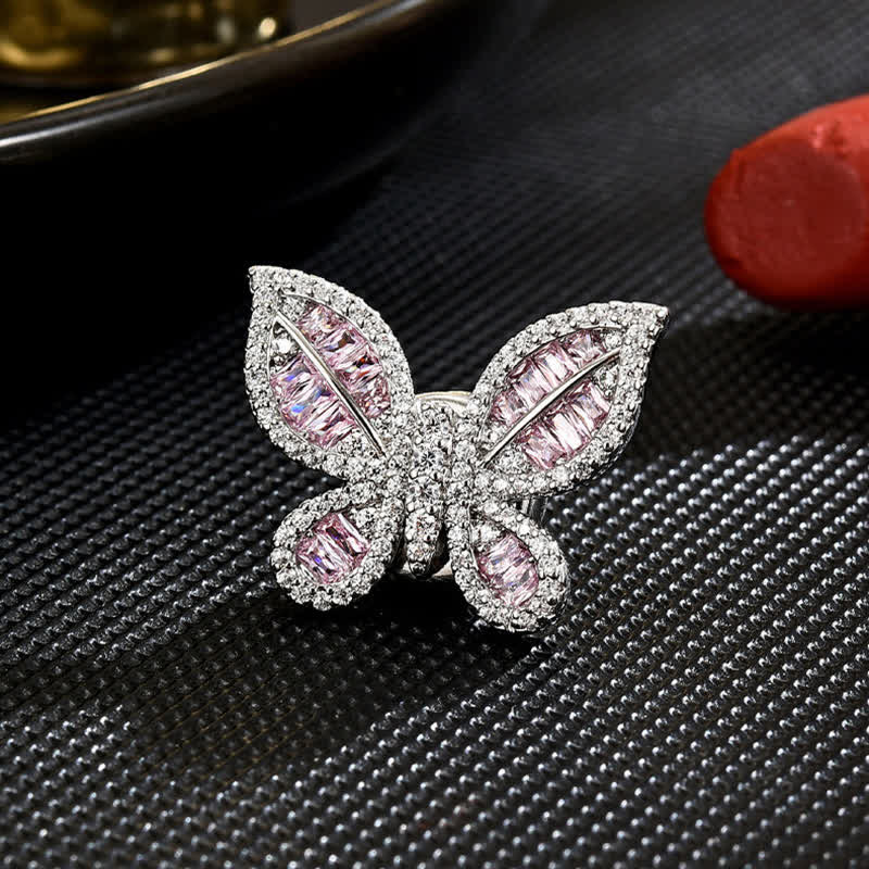 Women's Sweet Ice Pink Butterfly Style Magnetic Brooch