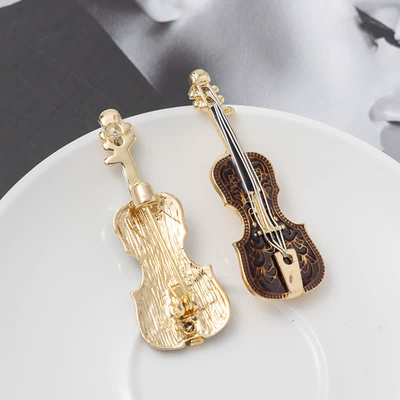 Women's Creative Musical Violin Enamel Brooch