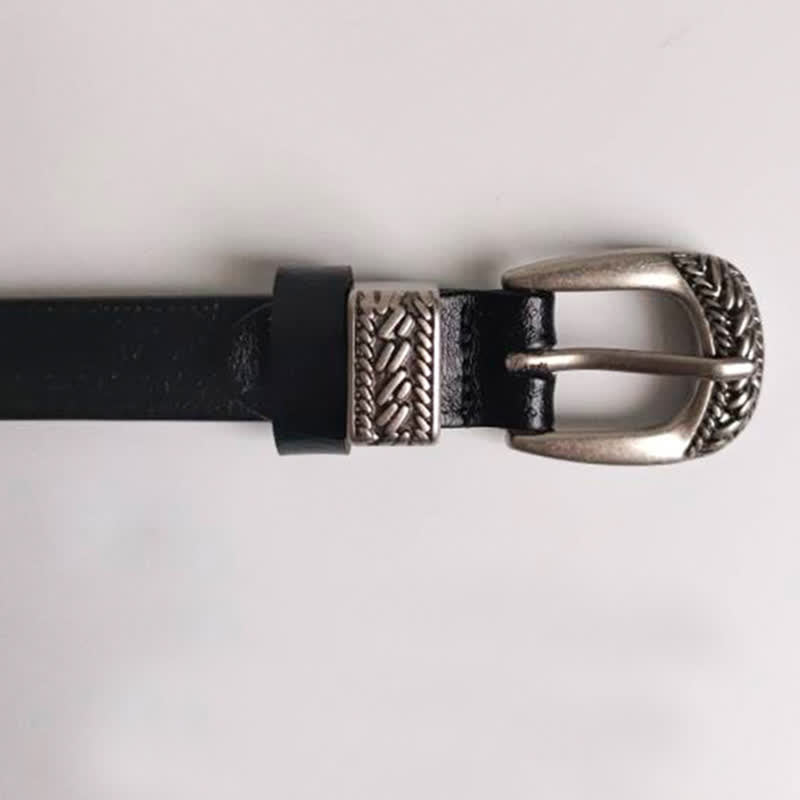 Women's Casual Decorative Carved Buckle Leather Belt