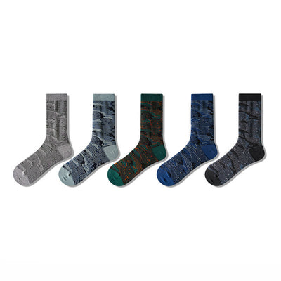 Leisure Style Mix Color Cotton Crew Socks