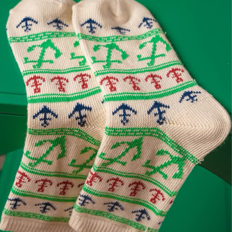 Nautical Flavour Anchor Print Cotton Crew Socks