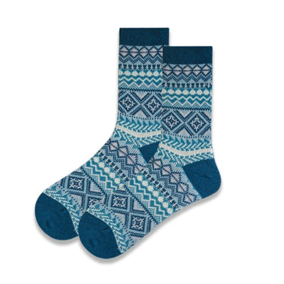 Casual Geometric Colorful Knit Cotton Crew Socks