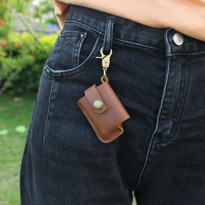 Vintage Waist Hanging Lighter Holder Leather Belt Bag