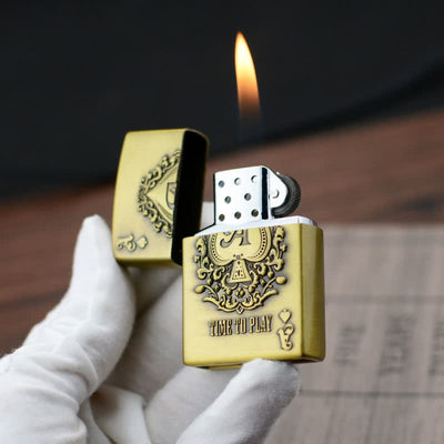 Lucky ACE Poker Relief Design Refillable Butane Lighter