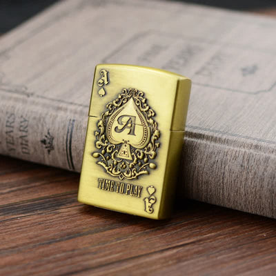 Lucky ACE Poker Relief Design Refillable Butane Lighter