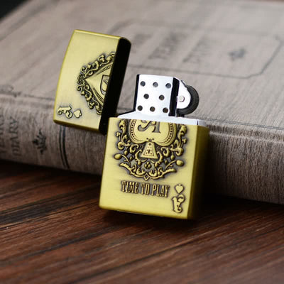 Lucky ACE Poker Relief Design Refillable Butane Lighter