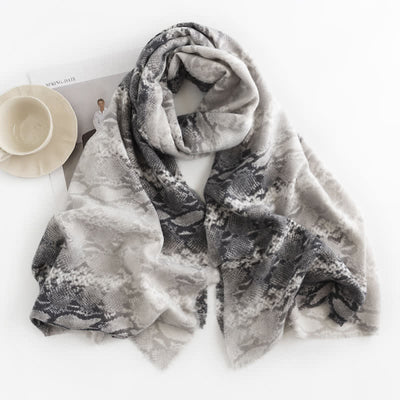 Women's Chic Street Style Snakeskin Print Scarf