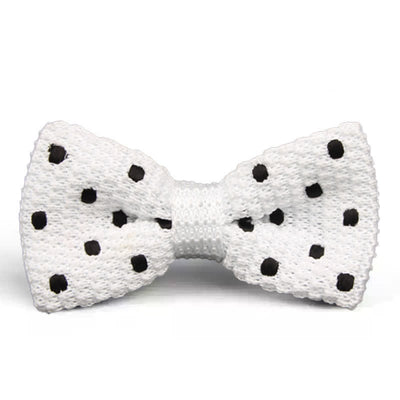 Men's Lively Polka Dotted Knitted Bow Tie