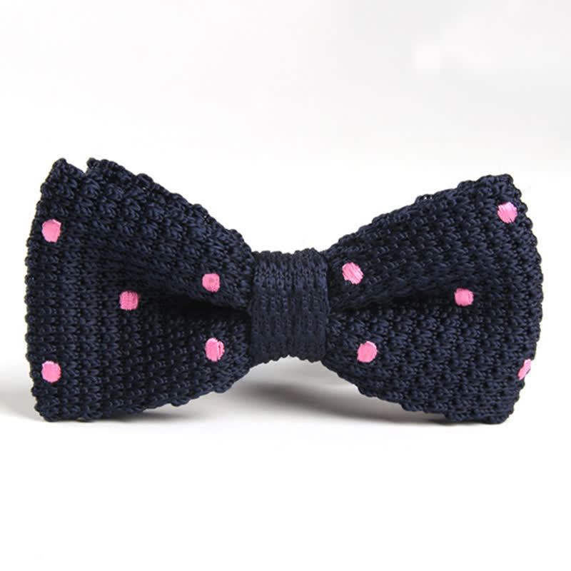 Men's Lively Polka Dotted Knitted Bow Tie