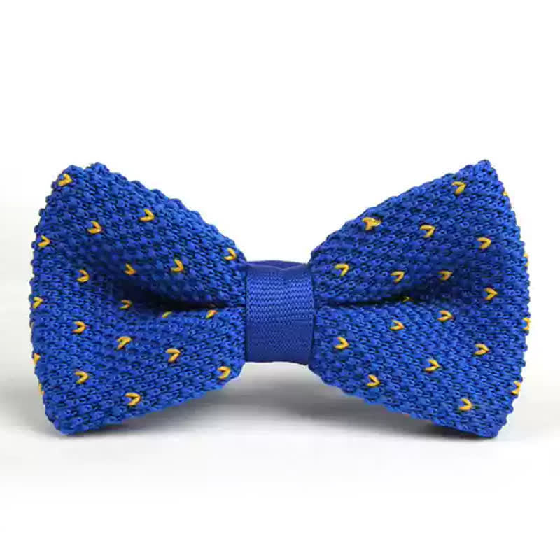 Men's Casual Herringbone Accents Knitted Bow Tie