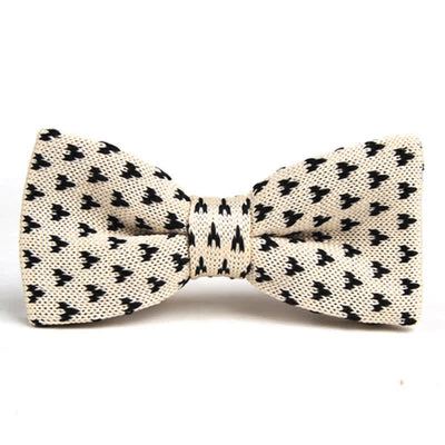 Men's Hound's Tooth Check Knitted Bow Tie