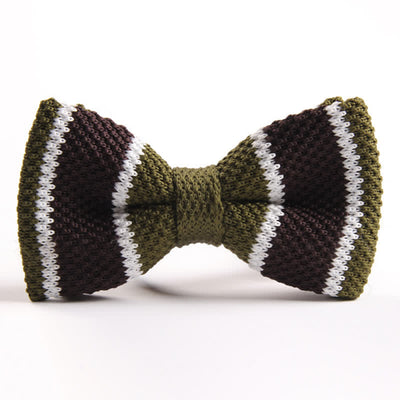 Men's Three Color Match Striped Knitted Bow Tie