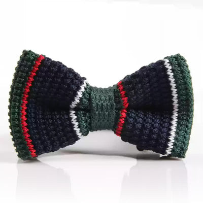 Men's Three Color Match Striped Knitted Bow Tie