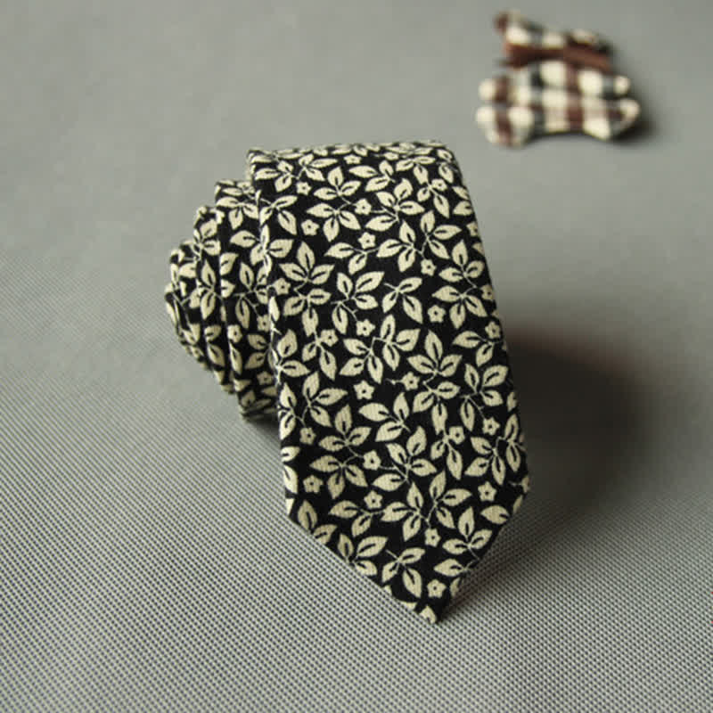 Men's Cute Fresh Floral Casual Cotton Necktie