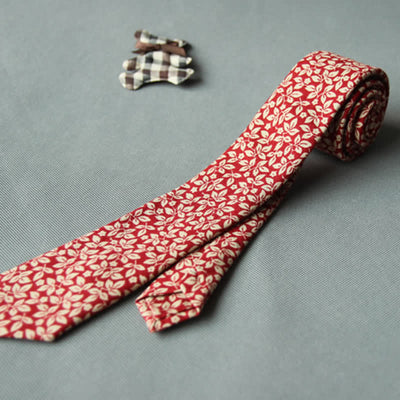 Men's Cute Fresh Floral Casual Cotton Necktie