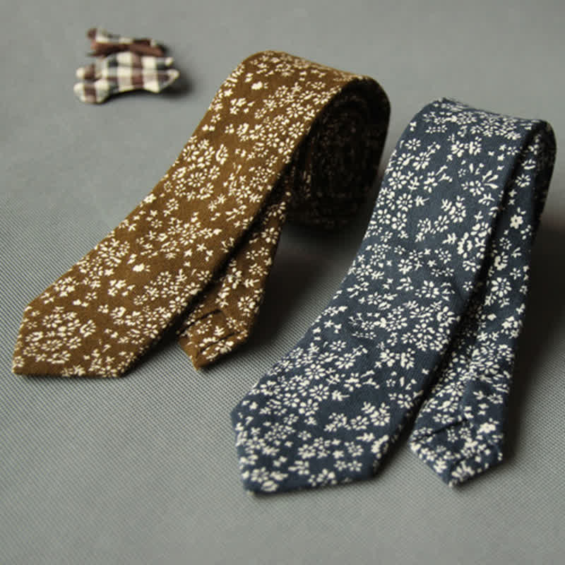 Men's Cute Fresh Floral Casual Cotton Necktie