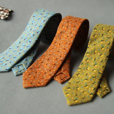 Men's Cute Fresh Floral Casual Cotton Necktie