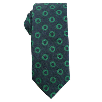 Men's Dark Green Series Floral Plaid Necktie