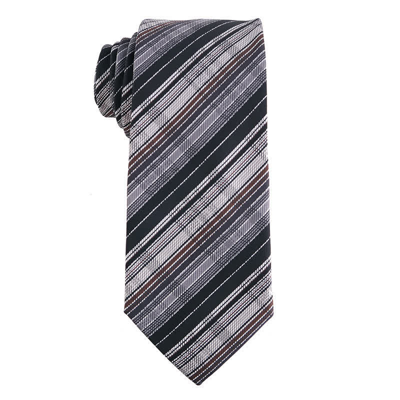 Men's Dark Gray Series Paisley Polka Dots Stripes Necktie