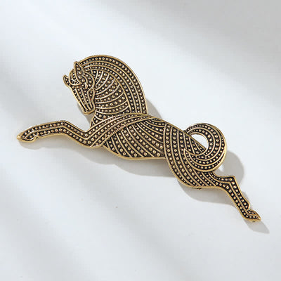 Unisex Prancing Horse Gold Silver Plating Brooch