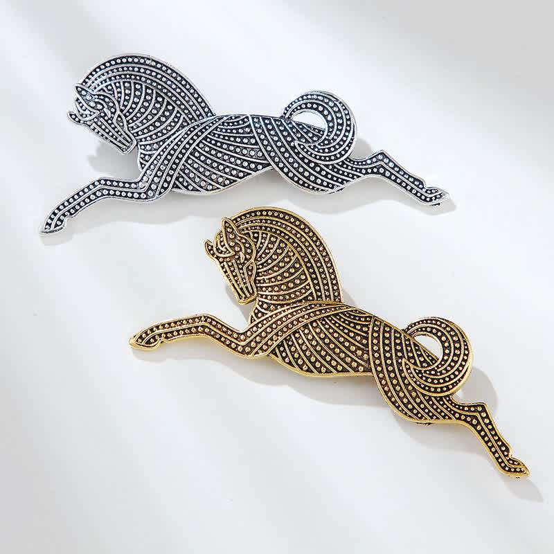 Unisex Prancing Horse Gold Silver Plating Brooch