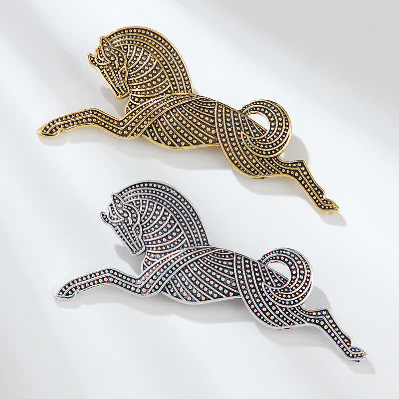 Unisex Prancing Horse Gold Silver Plating Brooch