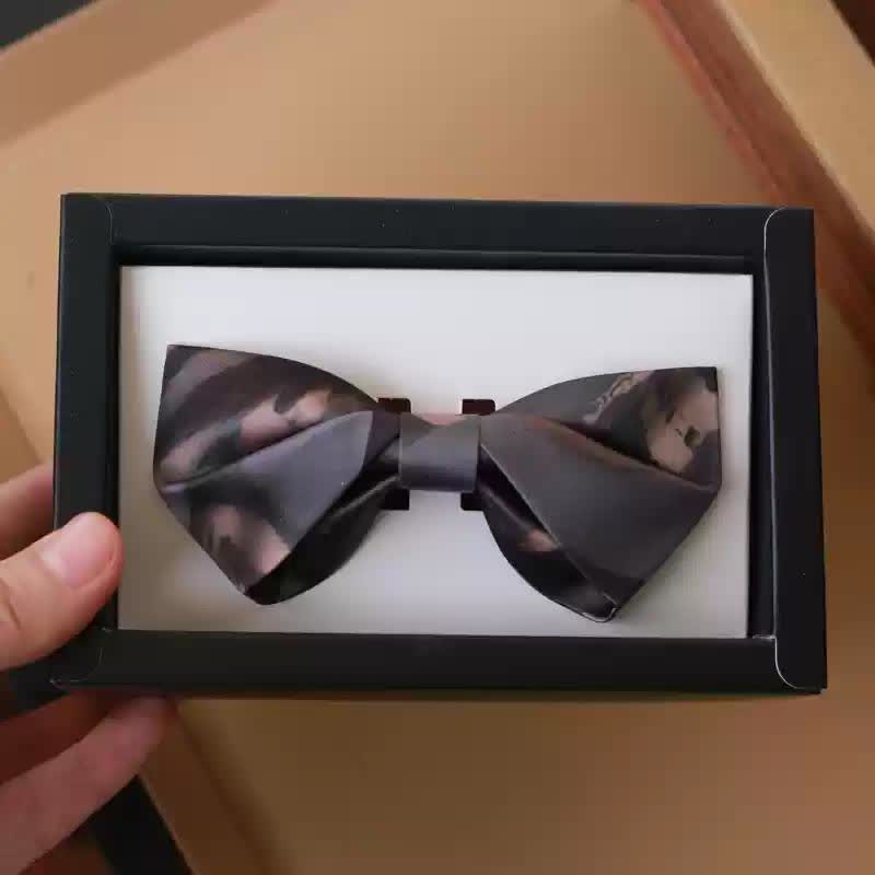 Men's Brown Gray Gradient Color Bow Tie