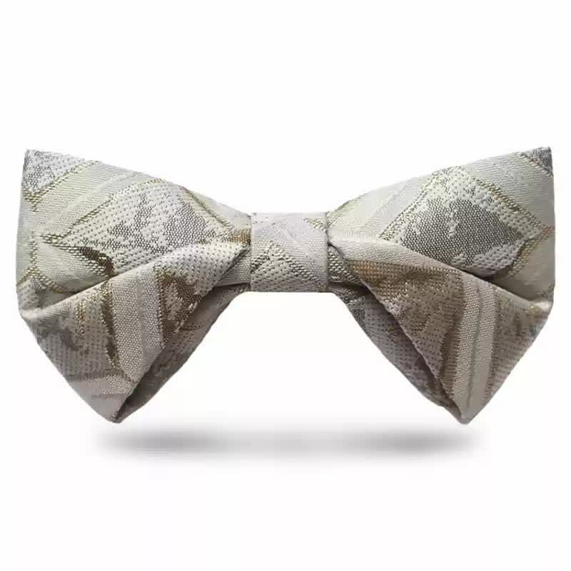 Men's Timeless Delicate Gold Jacquard Bow Tie