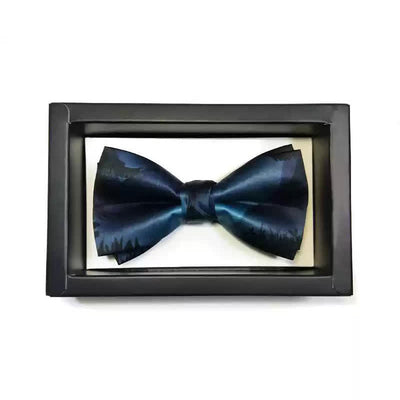 Men's Navy & Teal Forest Night Scene Bow Tie