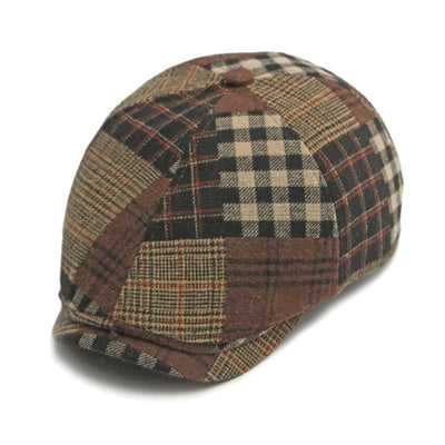 Different Classic Patchwork Plaid Newsboy Beret Hat