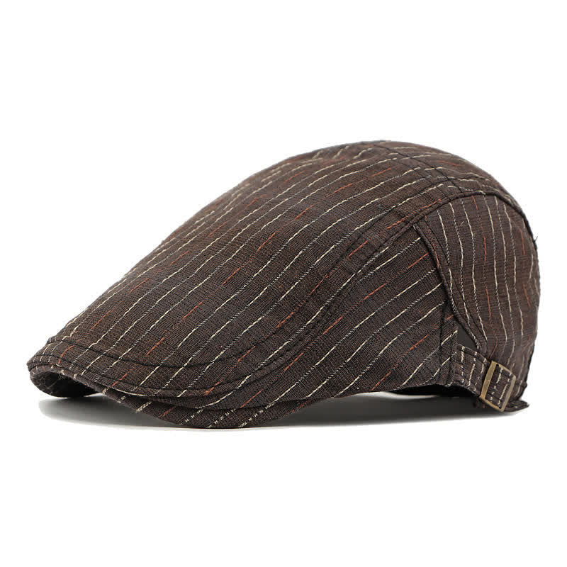 Classic Striped Casual Peaked Flat Beret Hat