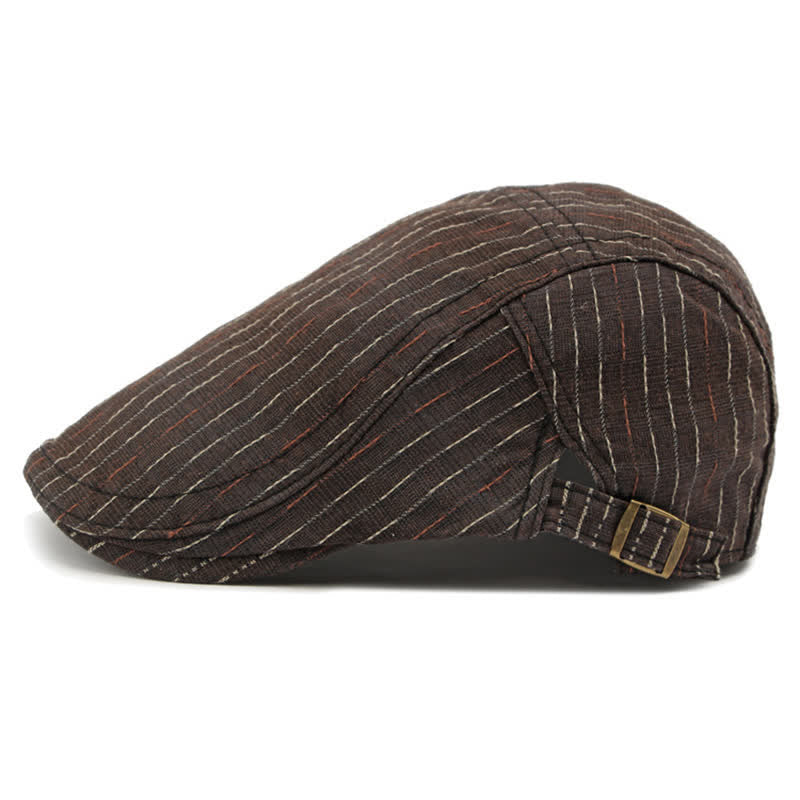 Classic Striped Casual Peaked Flat Beret Hat